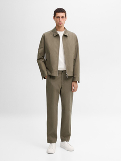 Massimo Dutti Хлопковая куртка с карманами, хаки
