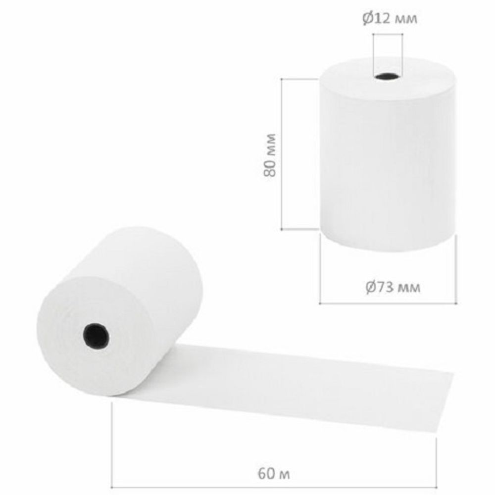 Чековая лента 80*80*12мм, термо, Staff, 1шт.