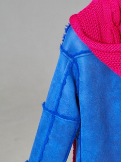 Шуба женская чебурашка из шерсти тедди, SilverFox (арт. S969cb)