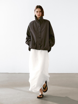 Massimo Dutti Парка из смесового хлопка объемной формы, коричневый