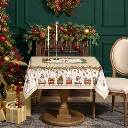 СКАТЕРТЬ "ЩЕЛКУНЧИК" 110Х140СМ ,БЕЖЕВЫЙ ,100% ХЛОПОК,ТВИЛ