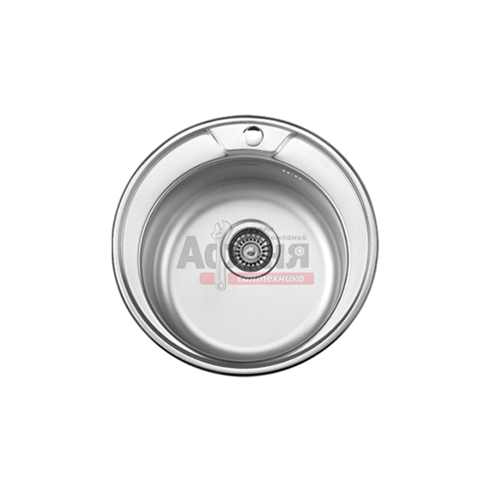 Мойка LEDEME врезная D45 т.0,6 круглая ГЛЯНЕЦ бол.сиф. (L84545-6) (+ сифон)