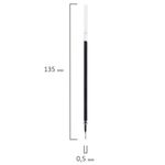 Стержень гелевый STAFF "Basic" GPR-229, 135 мм, ЧЕРНЫЙ, игольчатый узел 0,5 мм, линия 0,35 мм, 170229