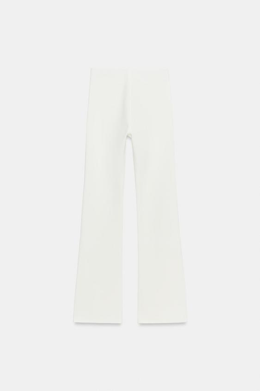 ZARA РАСКЛЕШЕННЫЕ БРЮКИ СТРЕЙЧ, ЖЕЛТОВАТО-БЕЛЫЙ
