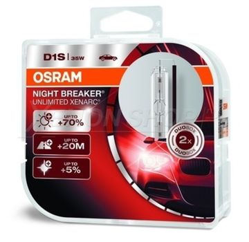 D1S Xenarc Night Breaker Unlimited Ксеноновая лампа OSRAM (артикул 66140XNB-HCB) (2 лампы в упаковке)