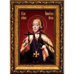 Павел I, Святой Царь-мученик. Икона на холсте.