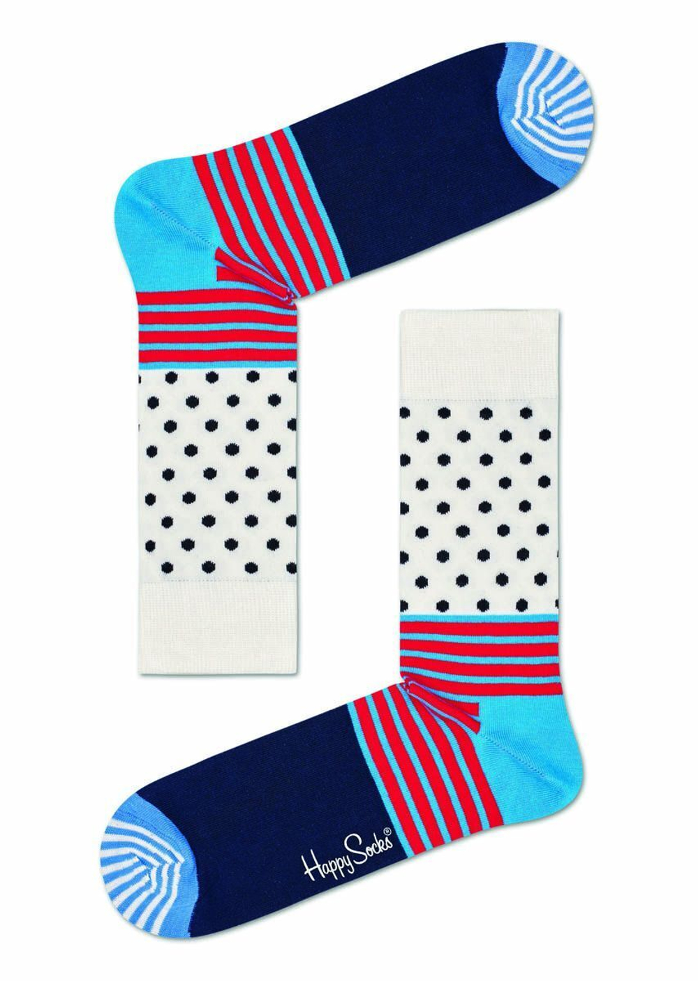 Носки унисекс Stripes And Dots Sock с полосками и точками (Размер: 25) (Цвет: разноцветный)