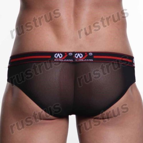 Мужские трусы брифы черные WANGJIANG WG00020