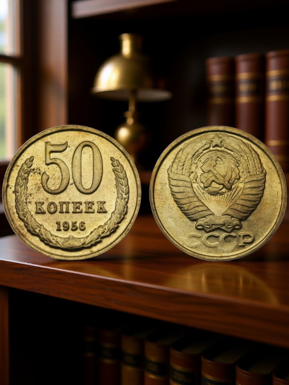 50 копеек 1956 года Проба СССР Копия пробной советской монеты бронза