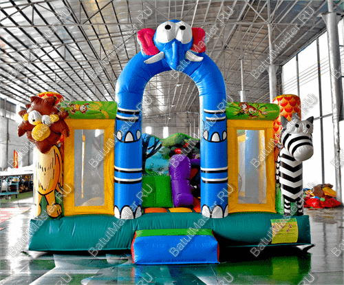 Коммерческий надувной батут "Зверинец" 4,5*4,5*3 м