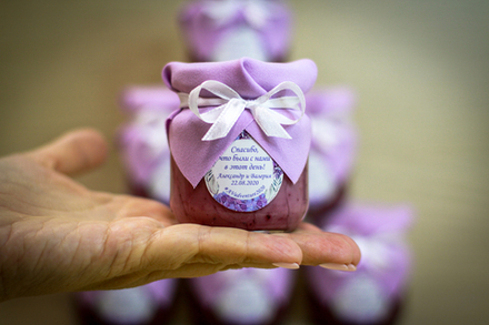 Бонбоньерка с крем-медом на свадьбу, 130 грамм