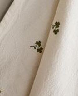 ZARA HOME КУХОННОЕ ПОЛОТЕНЦЕ С ВЫШИВКОЙ, ЗЕЛЕНЫЙ