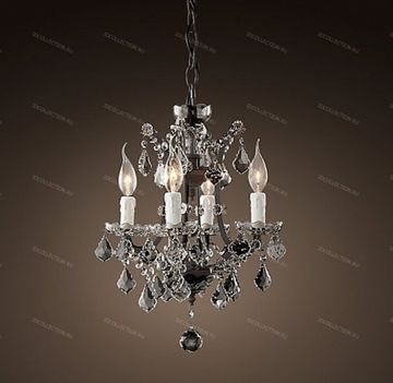 Люстра 19TH C. ROCOCO IRON & CLEAR CRYSTAL ROUND Restoration Hardware 68290056