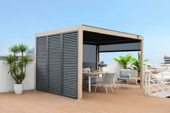 Пергола металлическая 3х4 м SKYPergs Plus, темно-серый, свежий тик