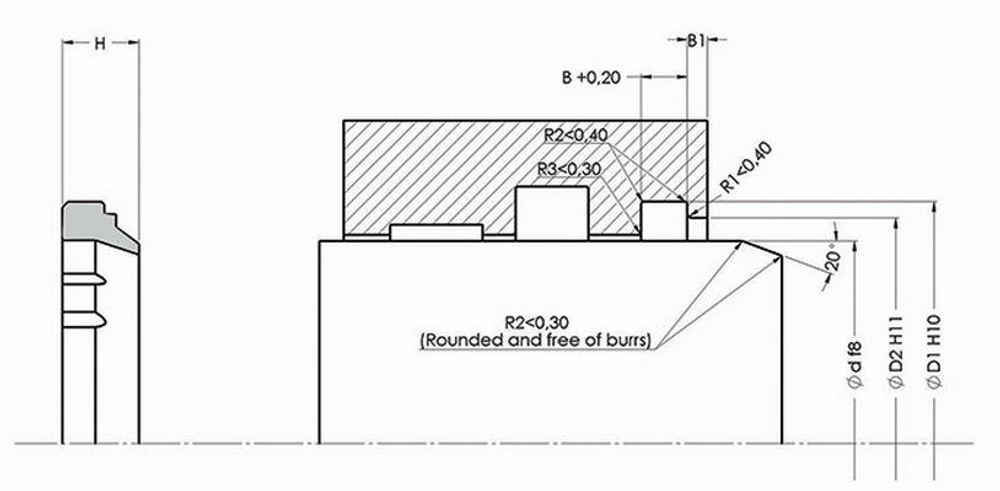 A204-042 NBR Грязесъёмник штока 42-50-4/7