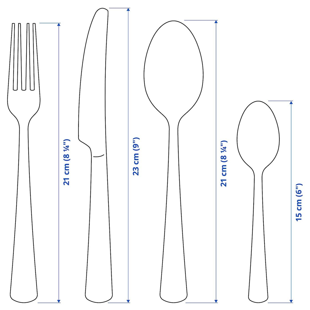 IKEA SEDLIG  (ИКЕА СЕДЛИГ)  -  Набор столовых приборов, 24 предмета, нержавеющая сталь