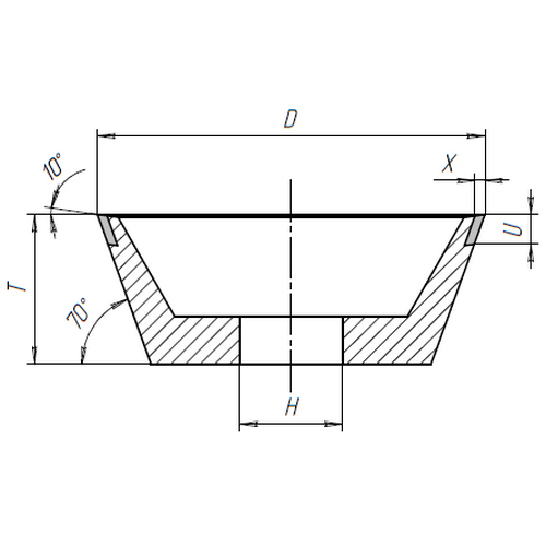 Заточной алмазный круг 11V970 (150*10/3*32)