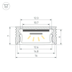 Профиль SL-SLIM-H7-3000 WHITE (BY) (Arlight, Алюминий) 064819