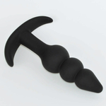 Черная силиконовая анальная пробка - 12,5 см. (Цвет: черный)