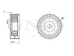 Ролик направляющий приводного ремня UNIO TNS-10051