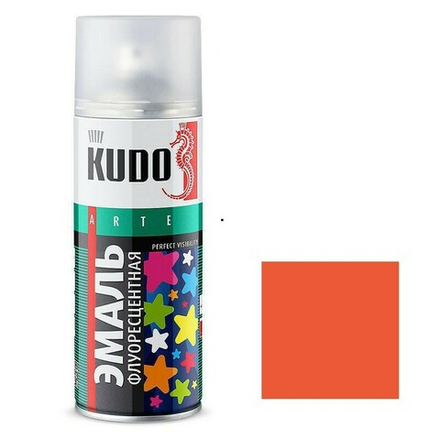 Краска-спрей KUDO KU-1206 оранжево-красная флуоресцентная