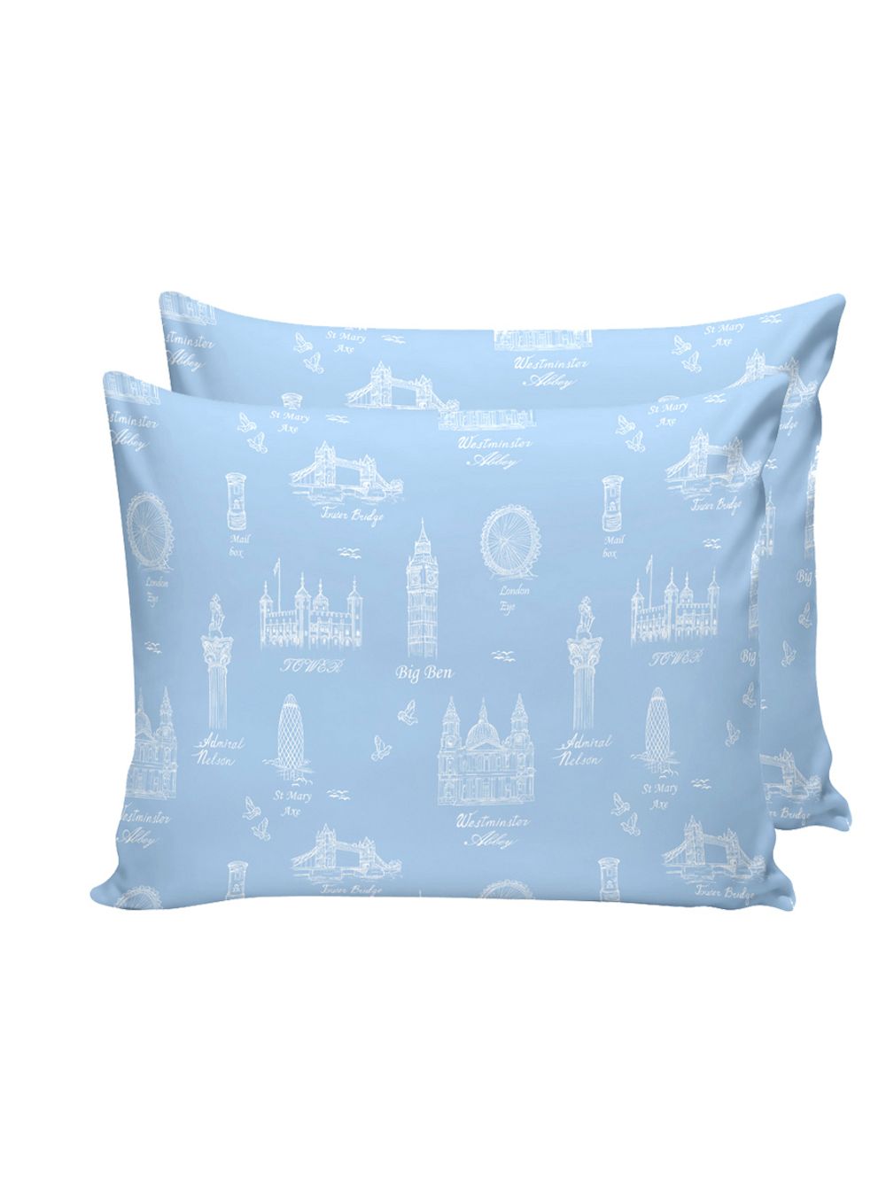 Наволочка комплект 2шт Сказка "Биг Бен" 40х60 см, перкаль
