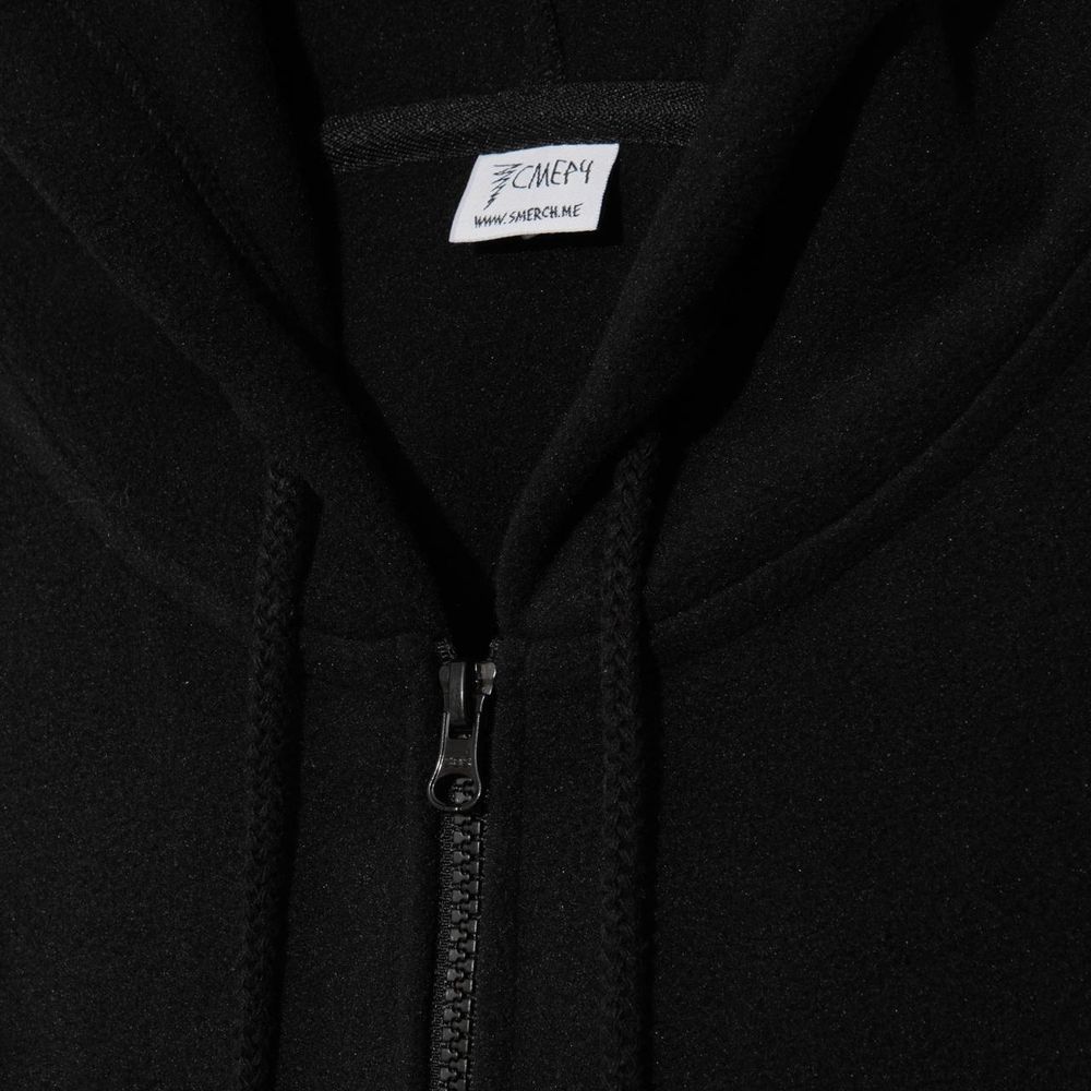 Худи Смерч оверсайз на молнии Флиска #7 черное