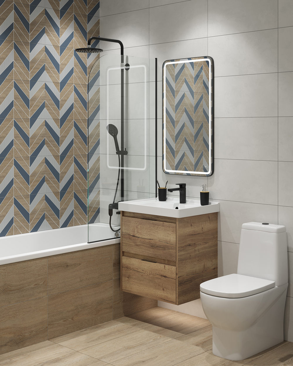 Глазурованный керамогранит LB Ceramics Моррис 30x60.3 см 1.44 м² матовый цвет бетон