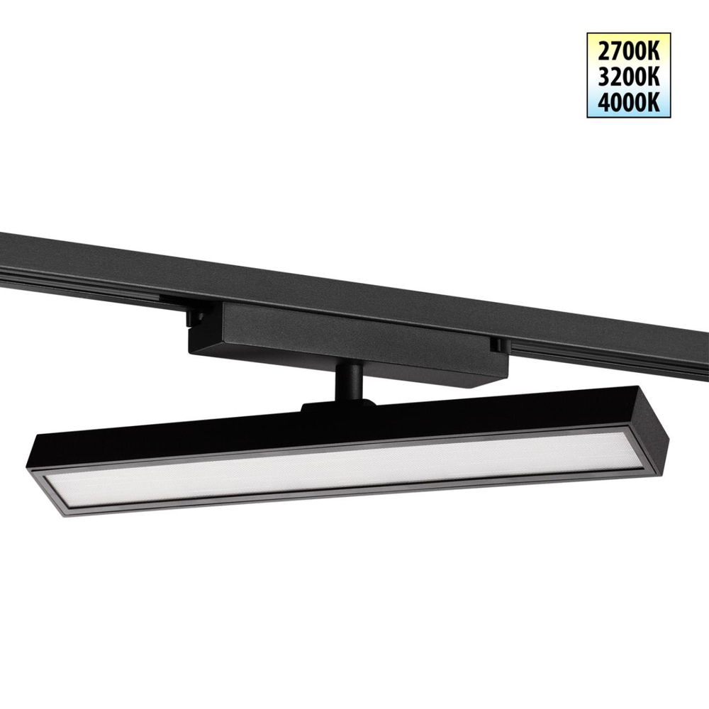 359772 PORT NT25 242 черный Светильник однофазный двухжильный трековый с переключ. цв. температуры IP20 LED 18W 180-265V 2700К/3200К/4000К STRATUS