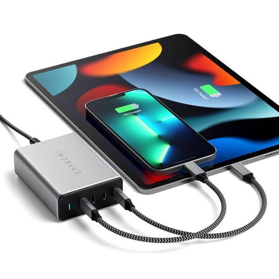 Сетевое зарядное устройство Satechi 165W USB-C 4-Port PD GaN Charger (ST-UC165GM-EU) Space Gray