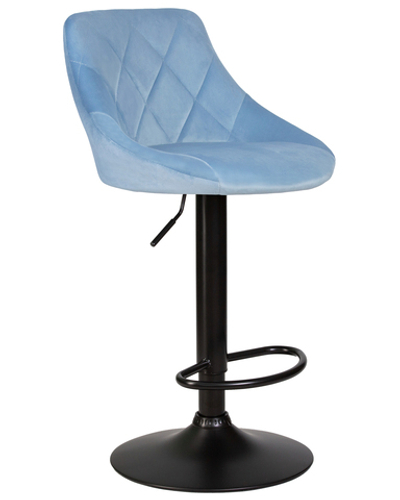 Стул барный DOBRIN LOGAN BLACK, пудрово-голубой велюр (MJ9-74)