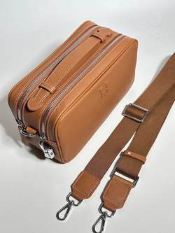 Сумка через плечо Hermes камера бэг коричневая