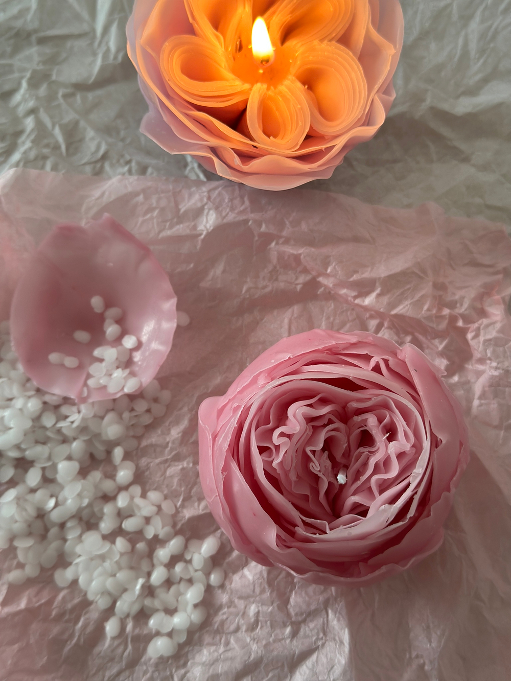 Свеча цветок пионовидная роза