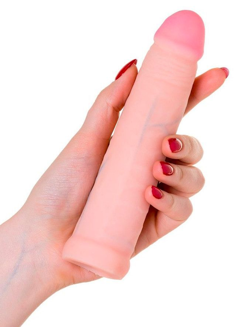 Телесный поясной страпон с вагинальной пробкой - 17 см. (Цвет: телесный с черным)