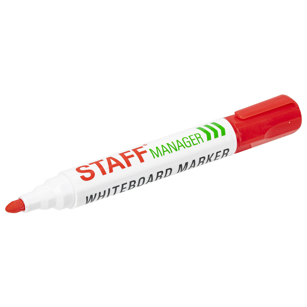 Маркер стираемый для белой доски бордовый STAFF "Manager" WBM-491 5 мм с клипом (48 штук в упаковке)