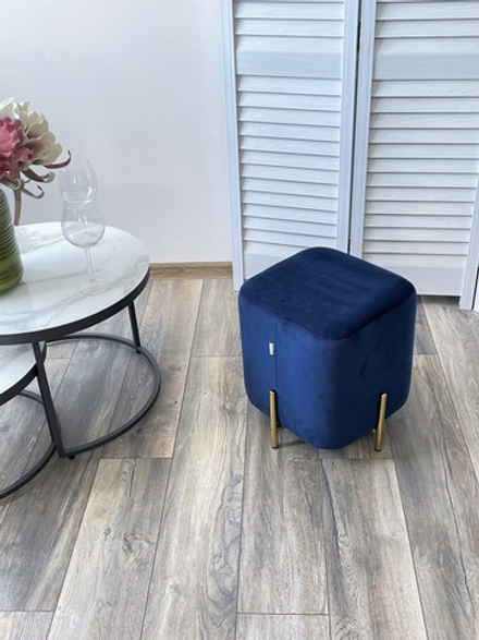 Пуф для гостиной М-City DISAUR Арес (Ares) Bluvel-86 Синий, Золотой