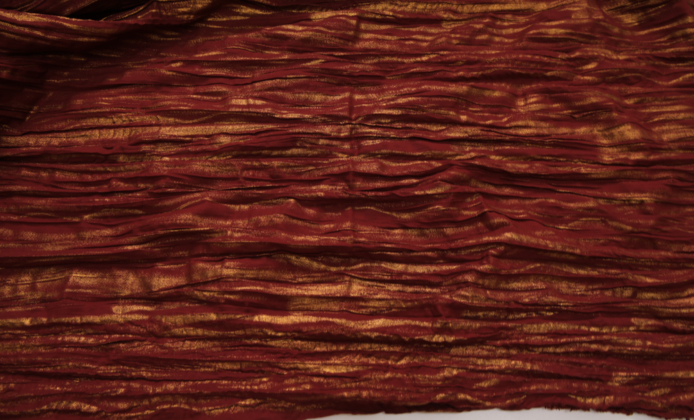 Коттон жатый красный с золотым напылением