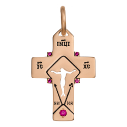 Крест позолоченный с фианитами