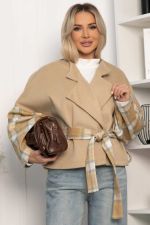 Пальто укороченное Хайт (бежевое) Б14314-7М LT Collection