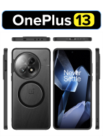 Чехол с Магсейф для OnePlus 13 прозрачный матовый с черным бортом WLONS