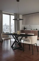 Обеденный стол Como 180х90 см, черная керамика