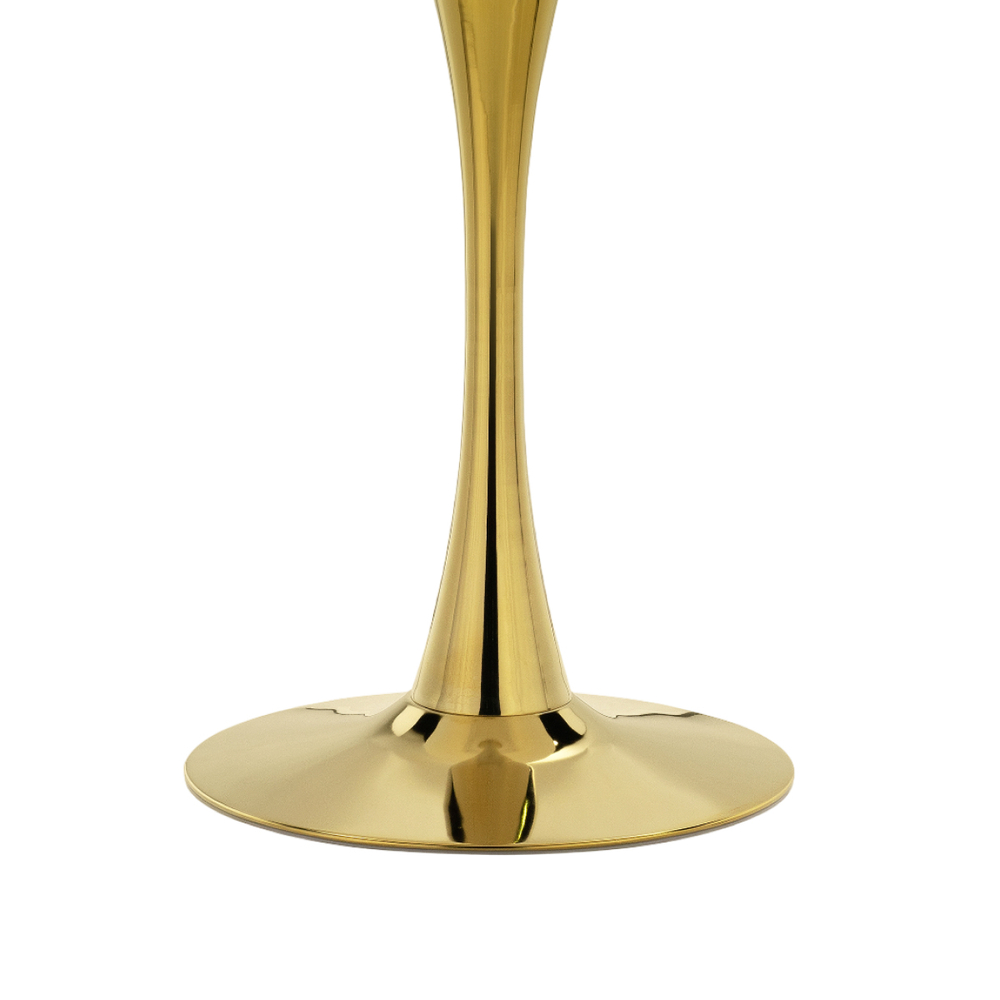 Керамический стол Woodville Тулип 90х73 белый мрамор, золото