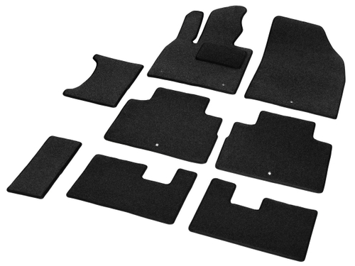 Коврики текстильные в салон автомобиля AutoFlex Business для Hyundai Palisade (7 мест) 2020-н.в., графит, 8 частей, 5230701