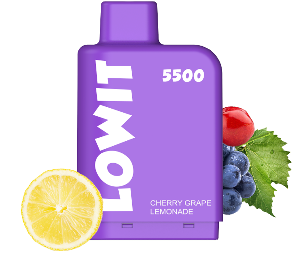 ELFBAR LOWIT 5500 Puffs | Liquid Pod Cartridge - Cherry Grape Lemonade (5% nic)