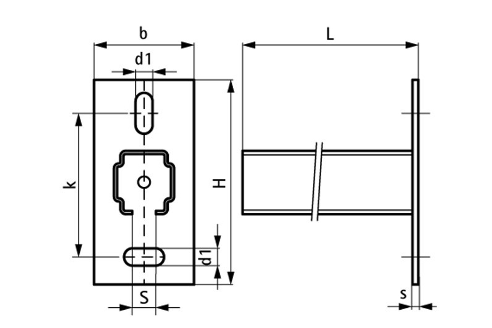 BIS RapidRail Консоль WM35 (BUP) 38×40х2мм