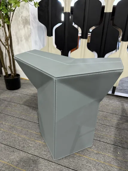 Табурет Atelier серо-голубая экокожа