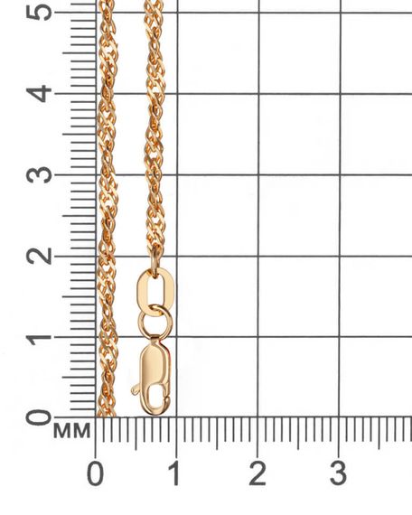 Фото цепочка на шею сингапур серебро с позолотой 9267золочен на размерной сетке