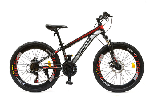 Велосипед 24 HOGGER HAUZER MD рама сталь вилка сталь амортизационная Disk механ. тормоз 21-скор. черно-красный