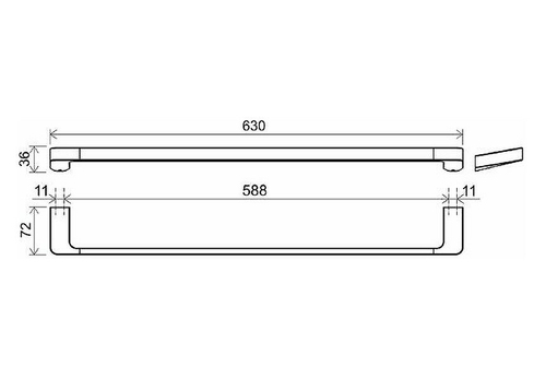 Полотенцедержатель Ravak 10° 63 см, черный матовый (X07P561)