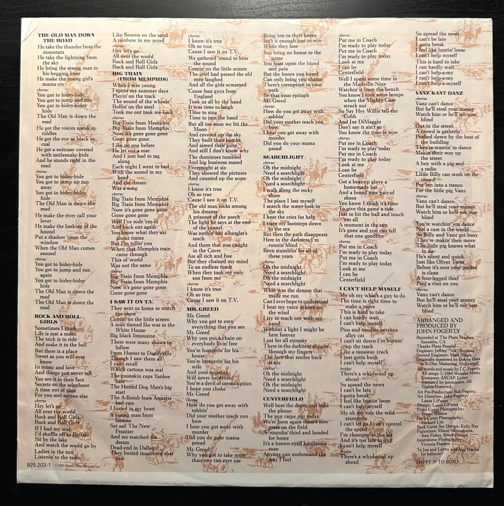 John Fogerty - Centerfield (Германия 1985г.)